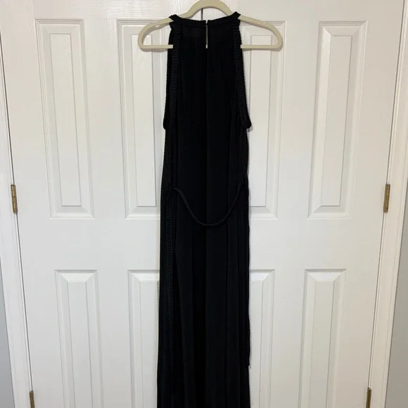 BODEN Halterneck Plisse Jersey Maxi Dress Black 12P - Picture 9 of 13